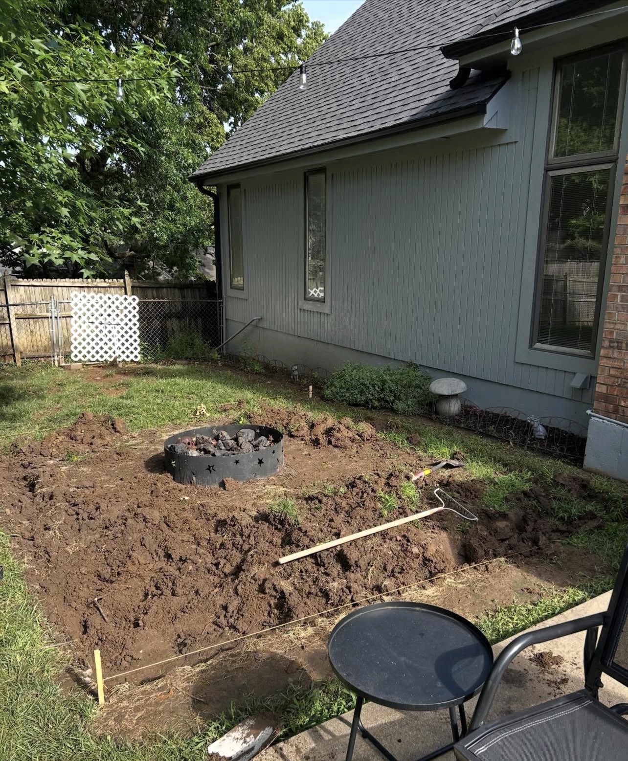 Backyard Paver Patio before image